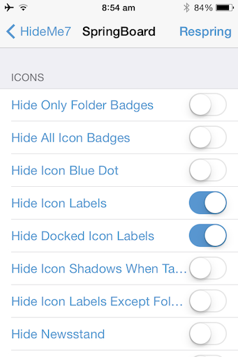 Speed Up Old iPhone Tweak jilaxzone.com Jailbreak Tweak HideMe7 Hide Icon Labels