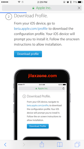 Apple iOS 11 jilaxzone.com Download Profile for Public Beta