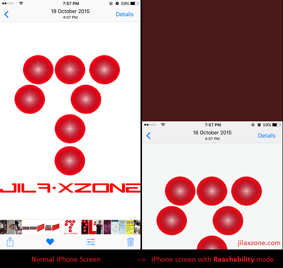 iPhone Reachability jilaxzone.com double tap home button result
