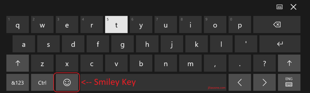 Enable Emoji on Windows 10 jilaxzone.com On-Screen Keyboard Smiley Key