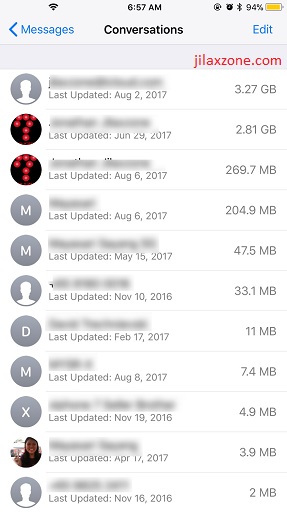 Free iOS Space iOS 11 jilaxzone.com Message - Conversations