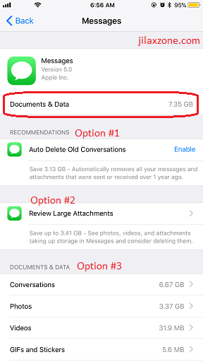 Free iOS Space iOS 11 jilaxzone.com Message - options