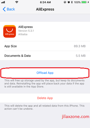 iOS 11 Cellular Data jilaxzone.com Offload app