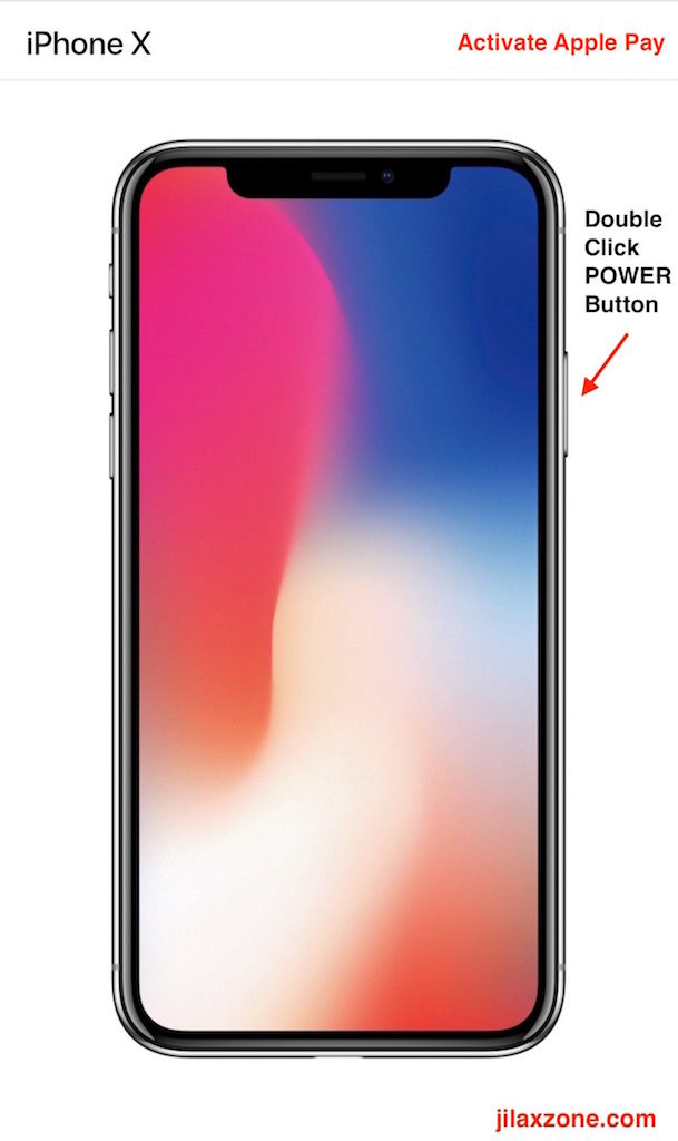 Apple iPhone X Navigation jilaxzone.com Activate Apple Pay