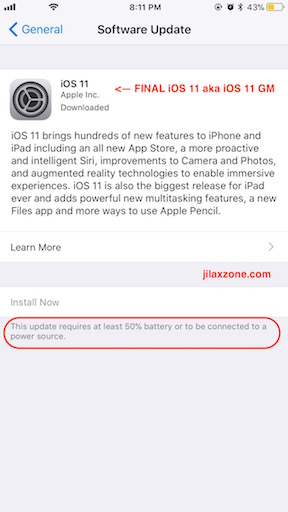 iOS 11 GM download today jilaxzone.com