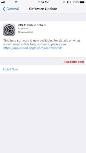 iOS 11 Public Beta 8 jilaxzone.com available for download