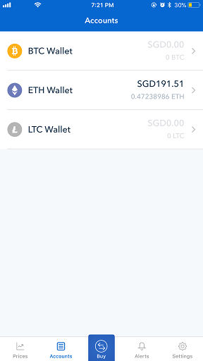 Coinbase app jilaxzone.com bitcoin Accounts Menu