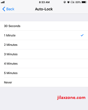 iPhone X jilaxzone.com Setting Auto Lock