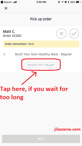 jilaxzone.com UberEats ORDER NOT READY