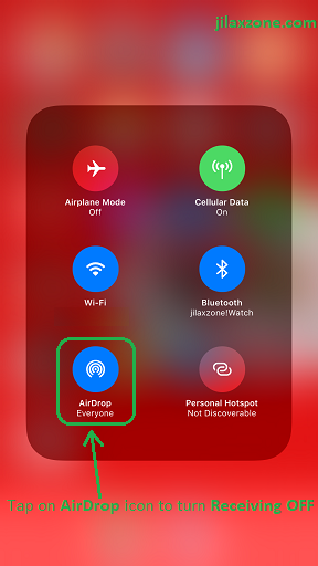 iOS 12 AirDrop jilaxzone.com Turn off AirDrop from Control Center