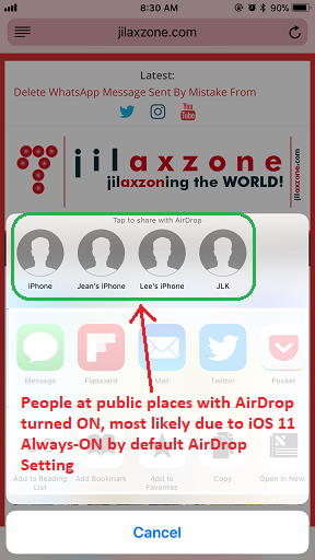 iOS 12 AirDrop jilaxzone.com vulnerable iPhone users
