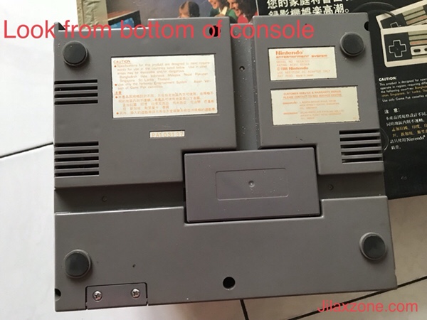 Nintendo NES Jilaxzone.com Bottom console view