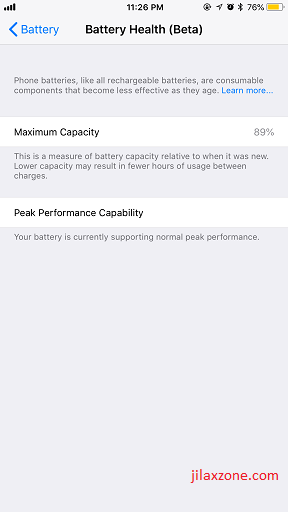 iOS 11.3 Battery Health jilaxzone.com iPhone Maximum Capacity