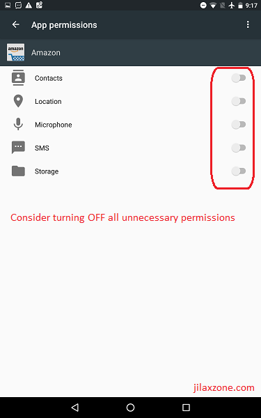 Android Secure Your Data and Privacy jilaxzone.com App Permissions
