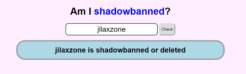 Check Reddit Shadowban jilaxzone.com