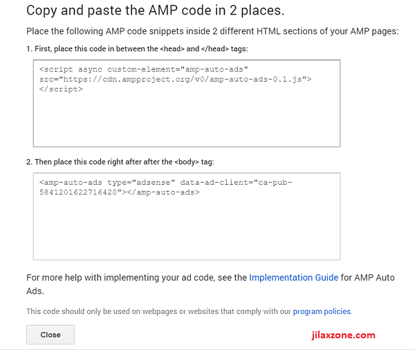 AMP WordPress jilaxzone.com AMP Code Snippets