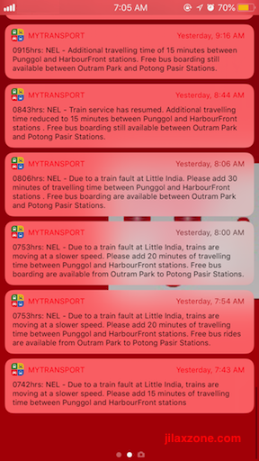 Singapore Train Service Disruptions jilaxzone.com Annoncement