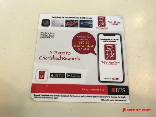 Yakun Kaya Toast Promotion jilaxzone.com 50 cents promo