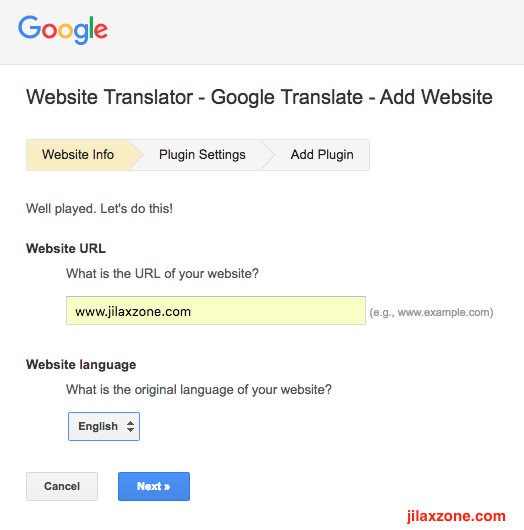 Enable website in different language jilaxzone.com Google Translate Website Info