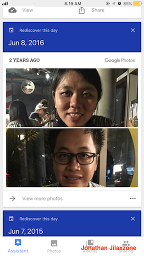 Google Photos jilaxzone.com Rediscover this day feature
