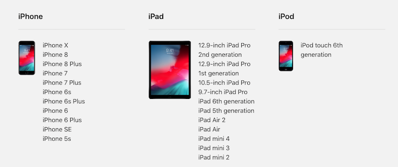 iOS 12 compatible devices