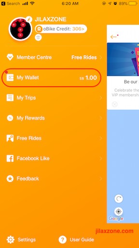 oBike app accessing my wallet