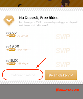 oBike app continue to refund jilaxzone.com
