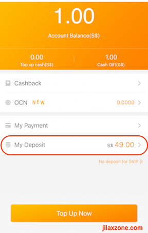 oBike app how to check My Deposit