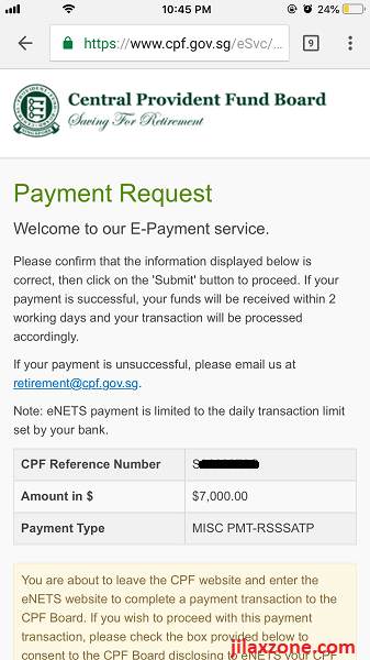 8 CPF cash top-up jilaxzone.com RSTU Step 3 payment request