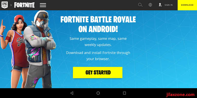 Fortnite Android get started jilaxzone.com