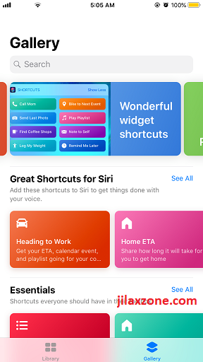 Siri Shortcuts Gallery jilaxzone.com