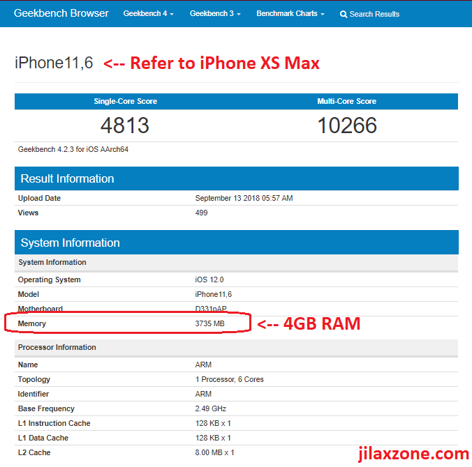 iphone XS MAX 4GB RAM jilaxzone.com