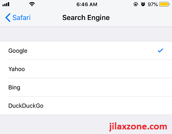 Change Default Search Engine iOS - Google Yahoo Bing DuckDuckGo
