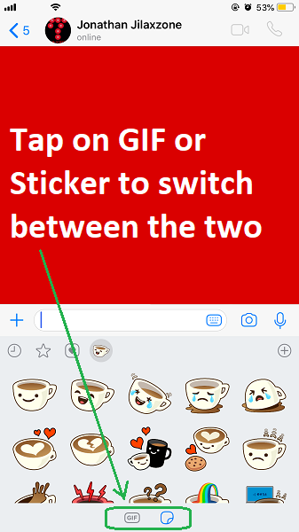 WhatsApp Stickers GIF and sticker button jilaxzone.com