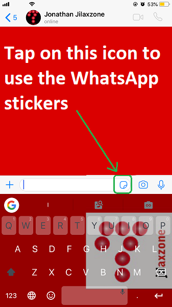 WhatsApp Stickers how to use sticker jilaxzone.com