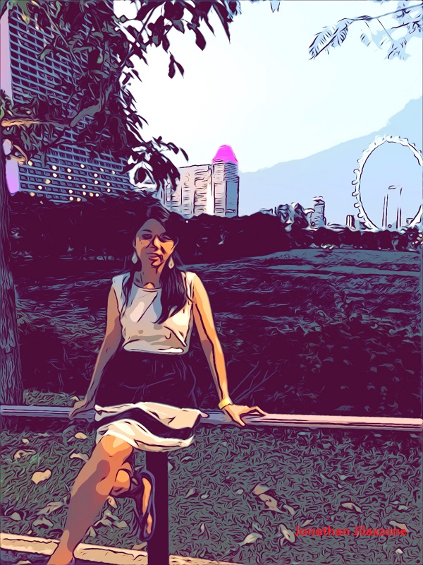 iOS 12 Comic Camera Filter jilaxzone.com A girl with Ferris Wheel