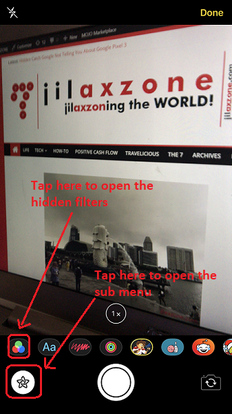 iOS 12 Comic Camera Filter jilaxzone.com activate hidden filters