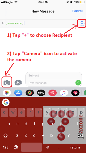 iOS 12 Comic Camera Filter jilaxzone.com open messages app and camera