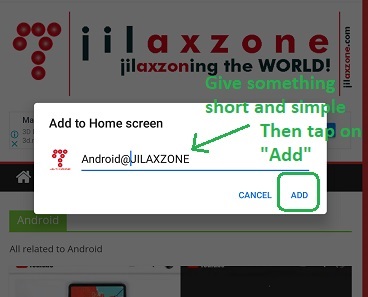 android browser tweak jilaxzone.com add to home screen rename