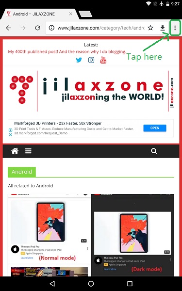 android browser tweak jilaxzone.com website app icon 3-dots menu