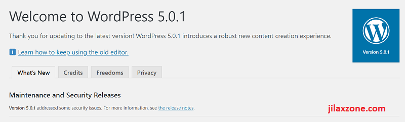 welcome wordpress 5.0.1 jilaxzone.com
