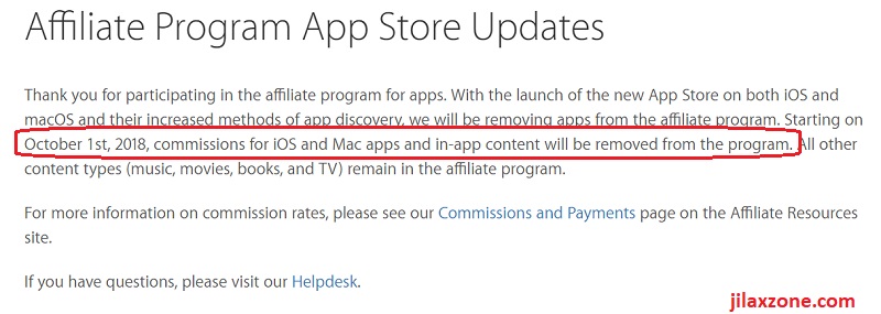 Apple affiliate Program App Store Updates jilaxzone