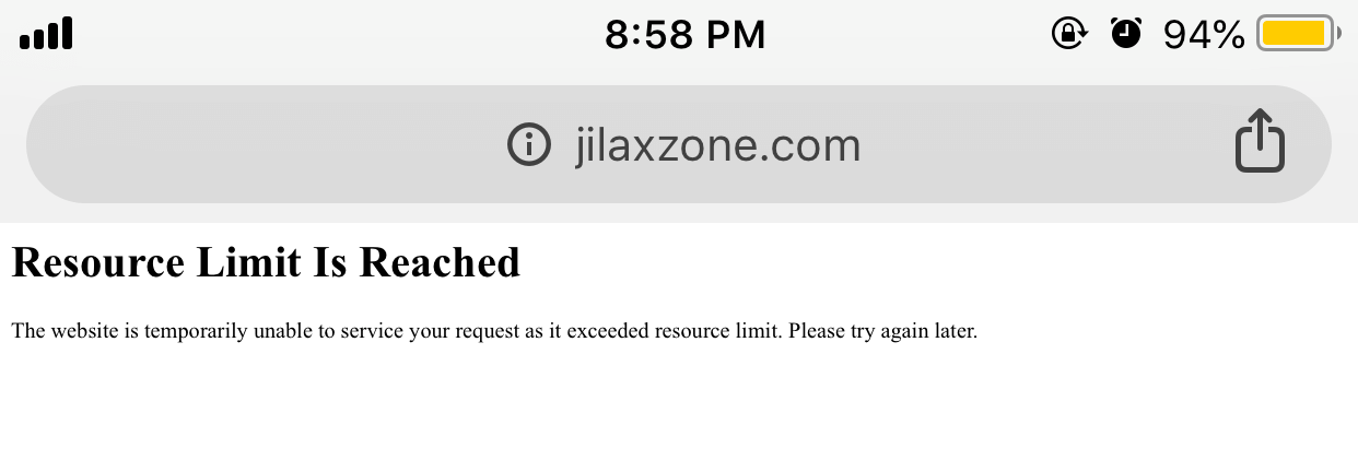 http error 508 resource limit is reached fix jilaxzone.com