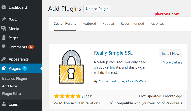 Really Simple SSL WordPress plugin jilaxzone.com