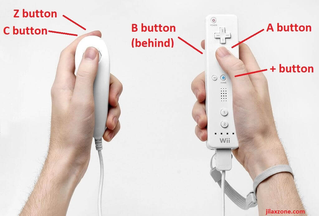 Nintendo Wii Wiimote and Nunchuck layout jilaxzone.com